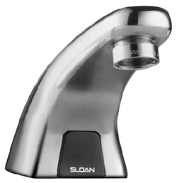 SLOAN 3315152, EBF-615-8, BAK CHEK, 0.5 GPM AERATOR, 8" TRIM PLATE, BATTERY-POWERED, SENSOR OPERATED OPTIMA FAUCET