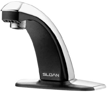 SLOAN 3315088 EBF-85-4-BDT: 0.5 GPM AERATOR, 4" TRIM PLATE, BELOW DECK THERMOSTATIC MIXING VALVE, BATTERY-POWERED, SENSOR OPERATED OPTIMA FAUCET